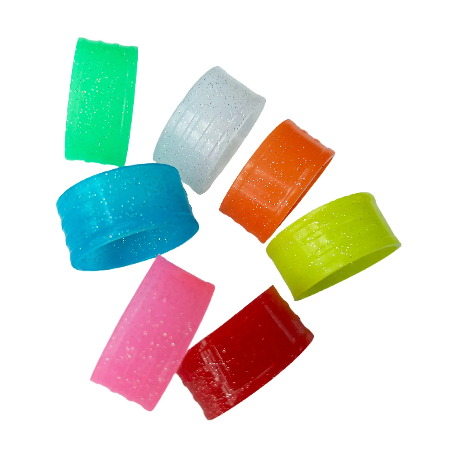 30pcs Candy color Fluorescent Silicone grip ring,Tennis Racket ring,Tennis racquet,Racket overgrip sealing ring