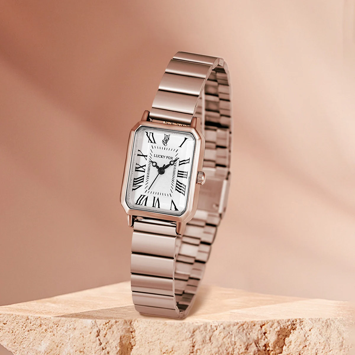 LUCKY FOX New Fashionable and Simple Women Watch Bracelet Jewelry Temperament Small Square Steel Strip Women Quartz Watch Reloj