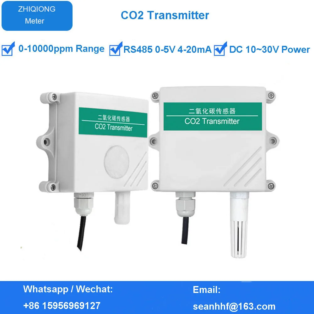 High Quality 2000/5000ppm/1%/3%/65% RS485 4-20mA Carbon Dioxide Meter CO2 Sensor Transmitter 4-20ma CO2 Transducer