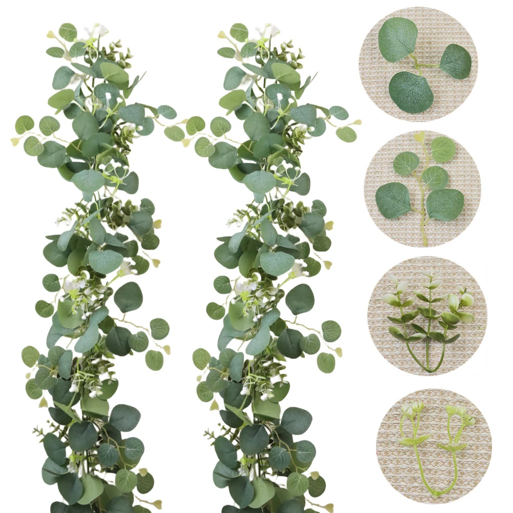 

5PCS Artificial Plant Greenery Foliage Christmas Accessories Wedding Outdoor Garden Yard Decoration Home Room Table Wall Hanging
