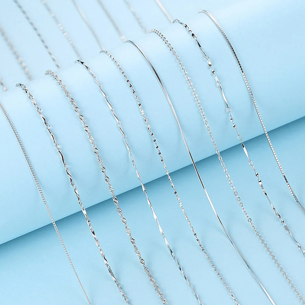 

16pcs Choker Necklaces For Women Silver Plated 45Cm Water Hypoallergenic Elegant Party Prom Graduation Gift Jewelry