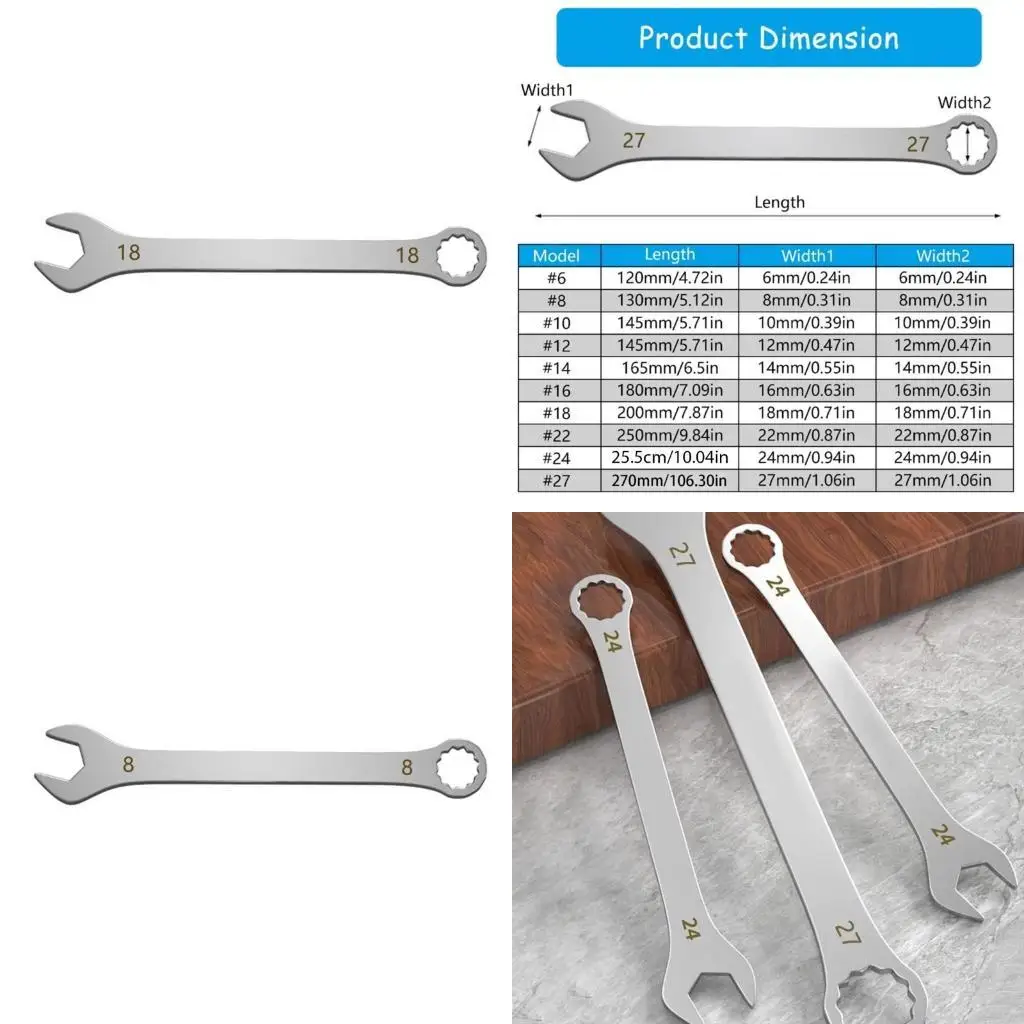 

Y1UD Portable Twin Head Wrench Spanner Crafted for Narrow Environment Rustproof Stainless Steel Confined Spaces Various Fixes