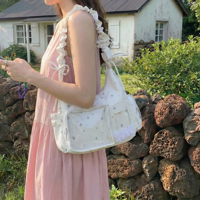 New Student Boston Pain Bags Small Food Quantity Korean One Shoulder Crossbody Two Dimensional Millet Bags Pain Bag One Shoulder