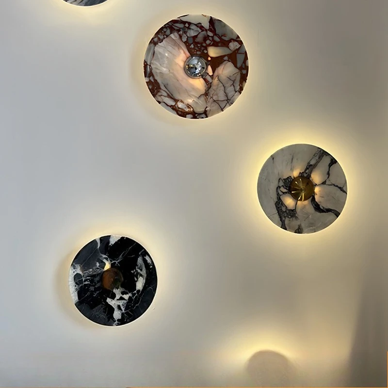 

Marble wall lamp, hotel living room bedroom corridor entrance background decoration led bedside wall