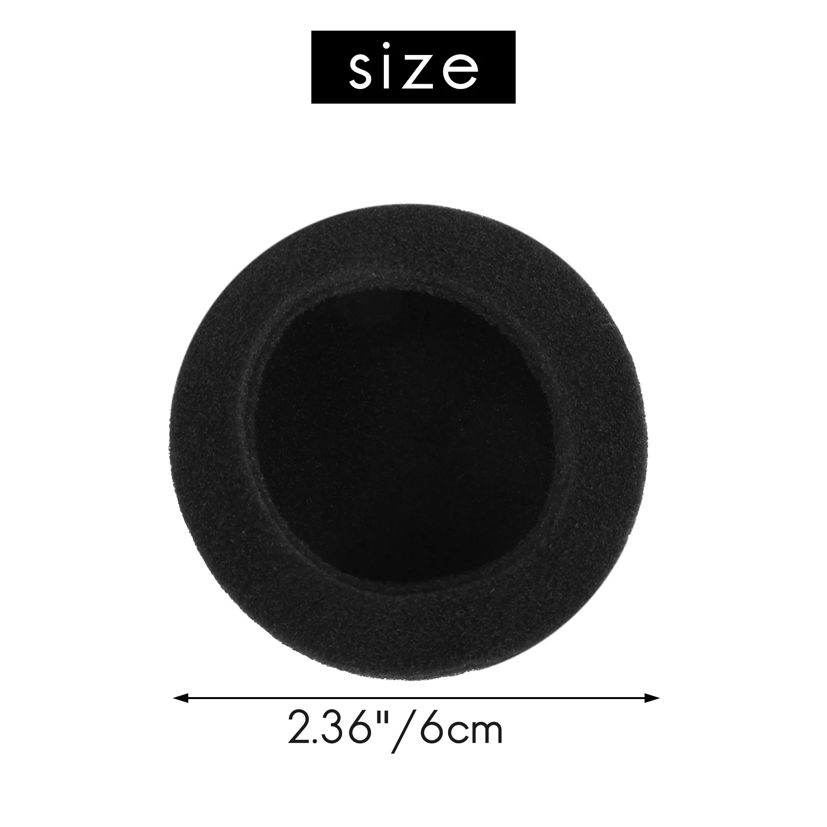 4 Pair 60mm Replacement Ear Foam Earphone Pad Covers for Headset Headphone Black BH