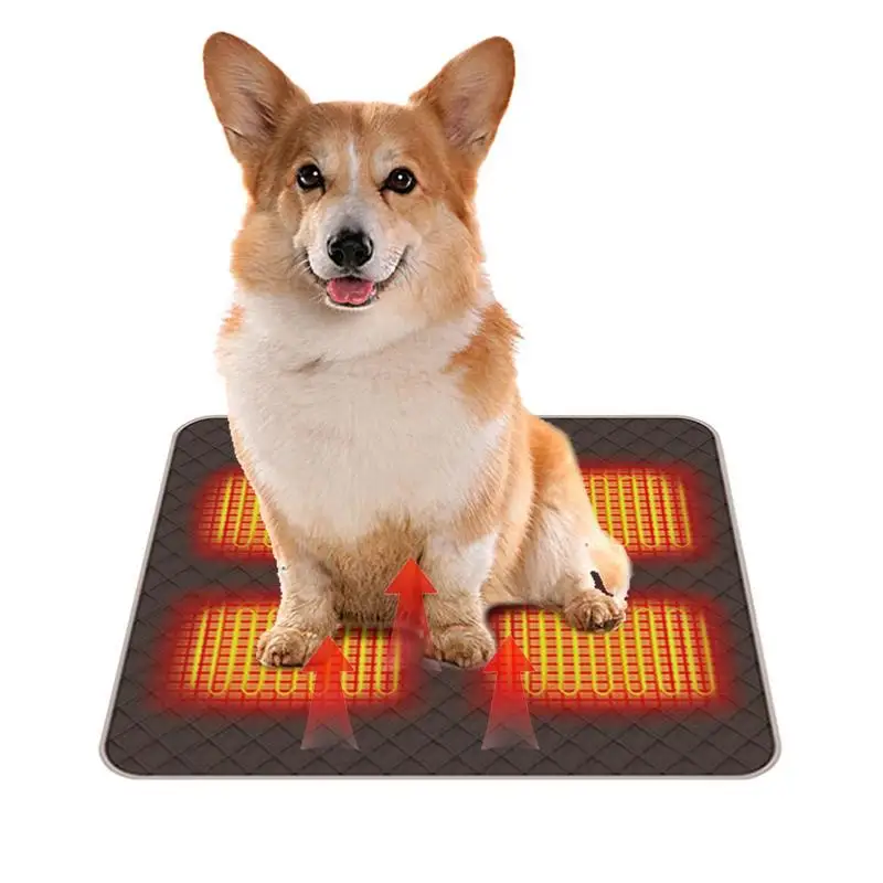 Pet Heating Pads for Dogs Adjustable Rapid Warming Dog USB Heated Bed 4-Zone Heating Warming Pad Breathable Heated Pet Mat