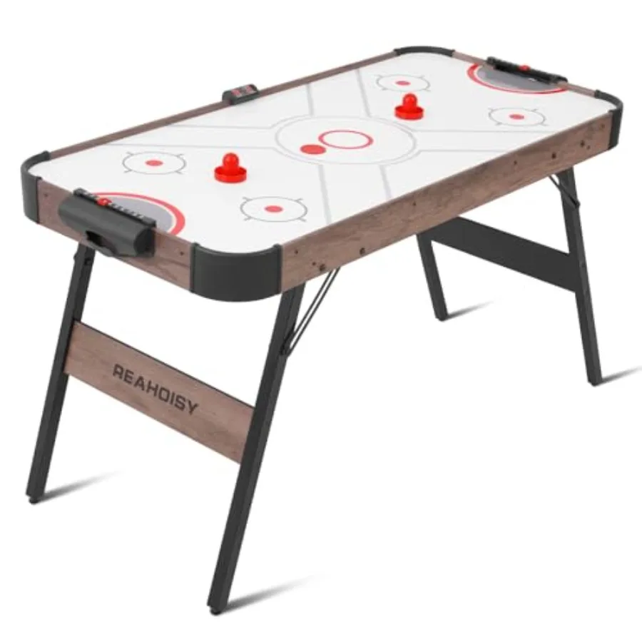 

Складной стол для аэрохоккея 56 дюймов с электронным счетчиком, мощным мотором, 2 шайбами и 2 толкателями, черно-красный, для домашних игр в помещении