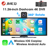 Universal 11.26 inch 4K 360° Rotation Dash Cam Wireless Carplay & Android Auto Car DVR 1080P Rear Camera Navi Dashboard 24H Park