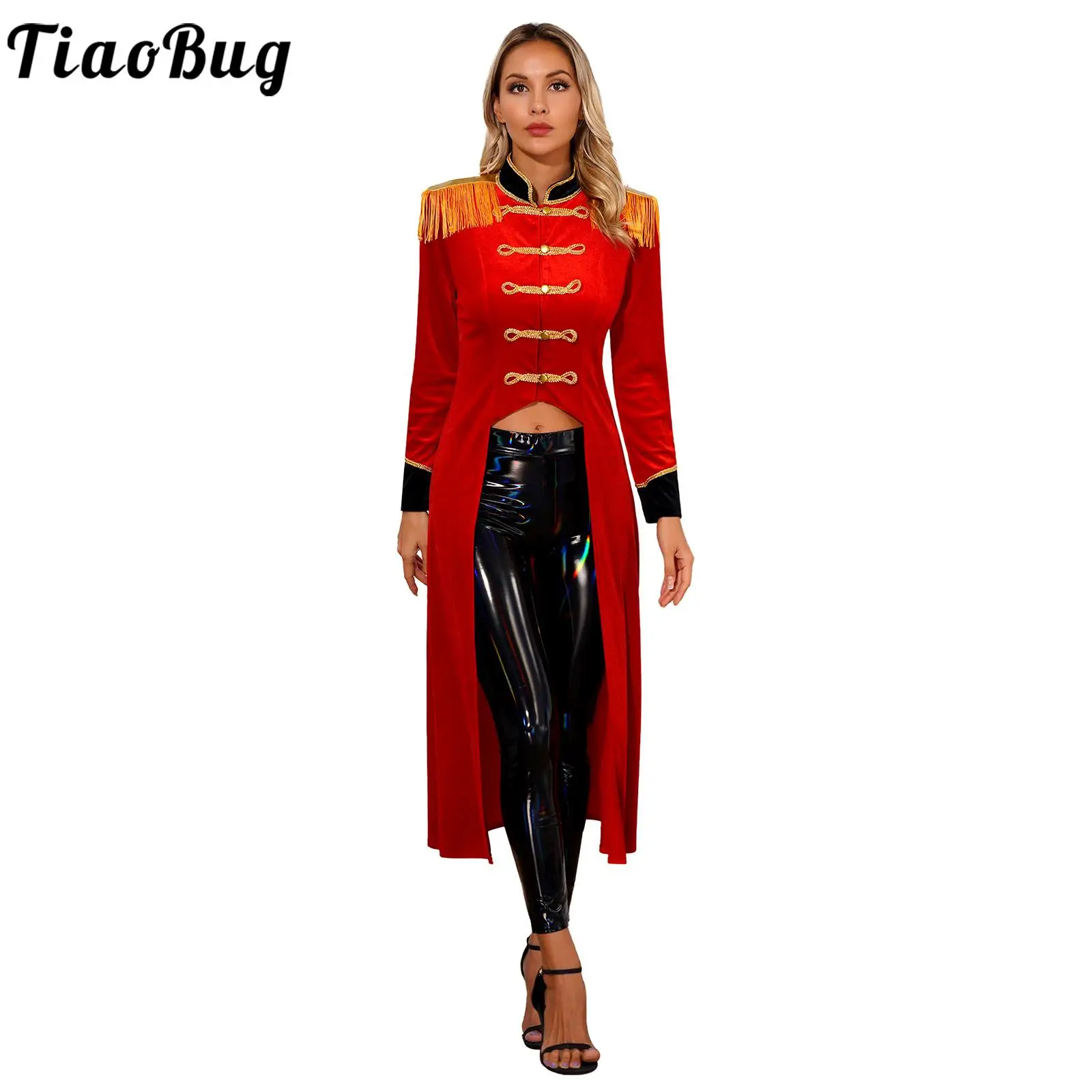 

Womens Renaissance Gothic Cocktail Tailcoat Circus Magician Ringmaster Performance Tailcoat Long Tail Coats Formal Costumes