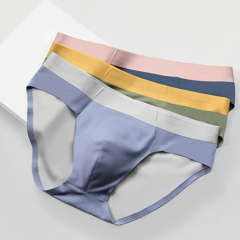 

3PC100 pairs of Modal underwear, men's double-sided, seamless, thin, comfortable and breathable summer shorts, men's triangle pa