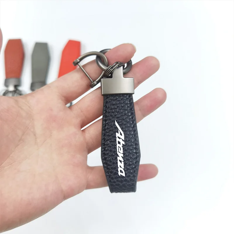 Car sports key ring with logo Solid color leather metal buckle car key chain for Mazda Atenza Accessories Senior sense interior