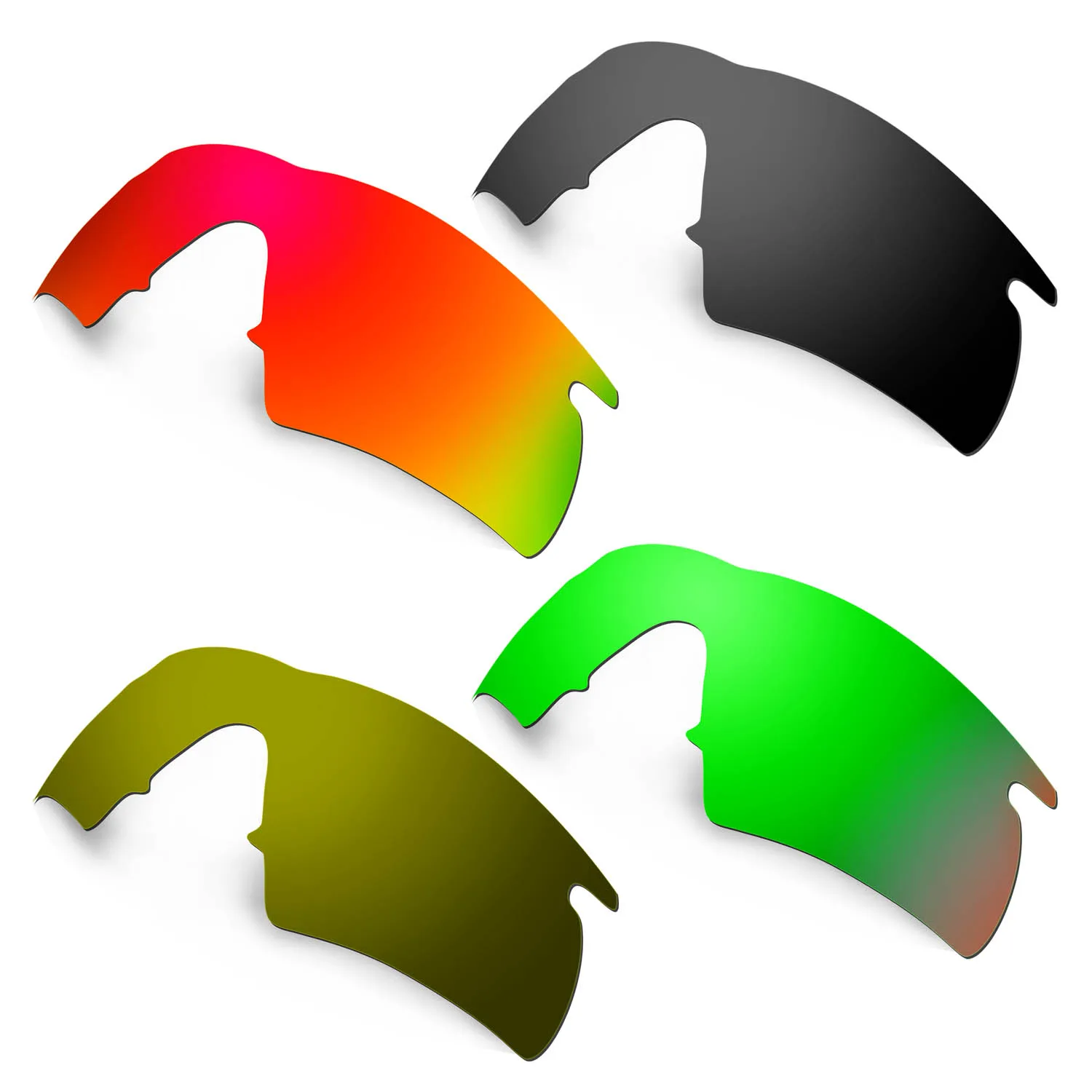 

HKUCO Red/Black/Green/Bronze 4 Pairs Polarized Replacement Lenses For M Frame Hybrid Sunglasses Increase Clarity