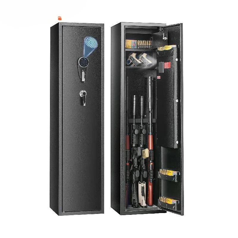 for 6 Rifles Gun Safe Rifle Safe W/ Fingerprint & Digital Keypad Lock Removable Gun Storage Cabinet W/ Built-in Storage Locker