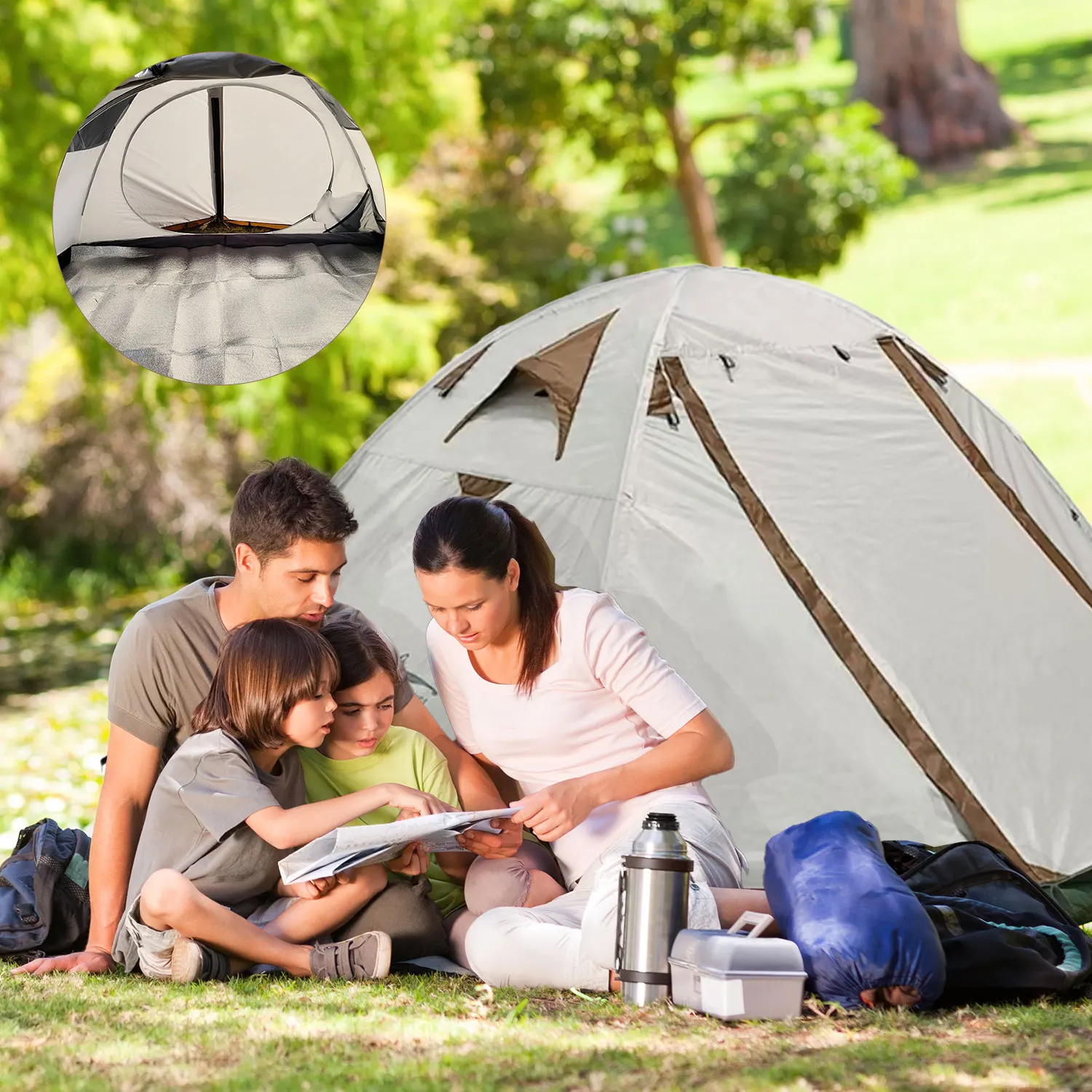 Tienda de campaña impermeable, tienda de campaña portátil para senderismo, paneles de doble malla, puertas delanteras y traseras, montaje rápido, portabilidad, refugio confiable