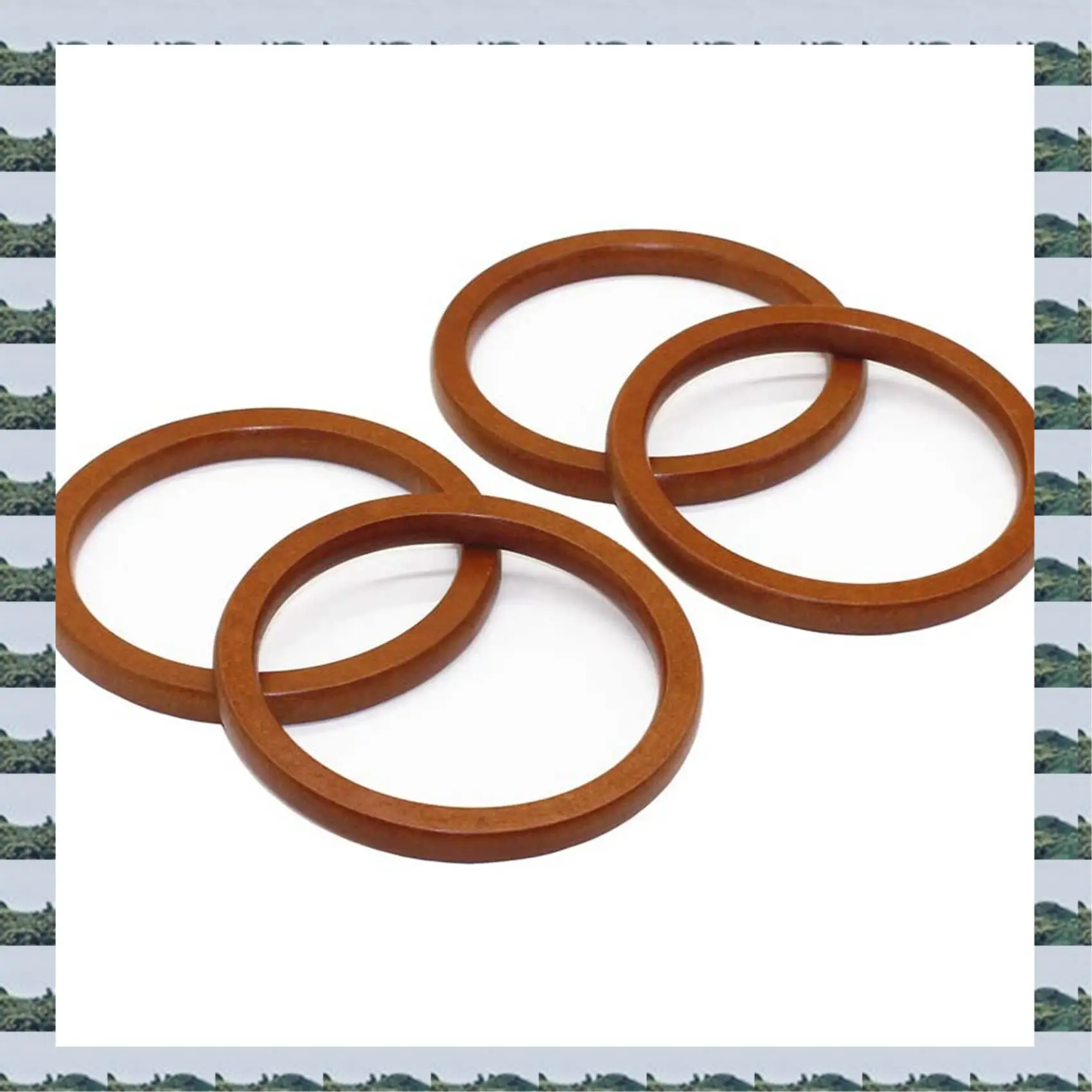 ABQR 8PCS Wooden Round Shaped Handles Replacement For Handmade Bag Handbags Purse Handles