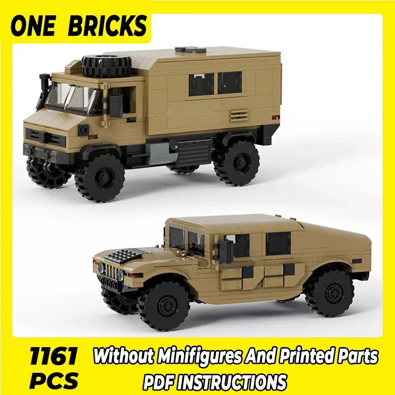 Décennie s de construction de modèle de voiture militaire, briques modulaires Moc, UnimAustin U4000, GMC H1, technologie de voiture, cadeaux de Noël, jouets de bricolage, ensembles d'assemblage