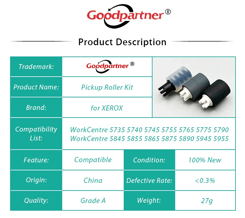 5X 604K83641 607K27860 Rolo de separação de captação de alimentação para XEROX 5735 5740 5745 5755 5765 5775 5790 5845 5855 5865 5875 5890 5945