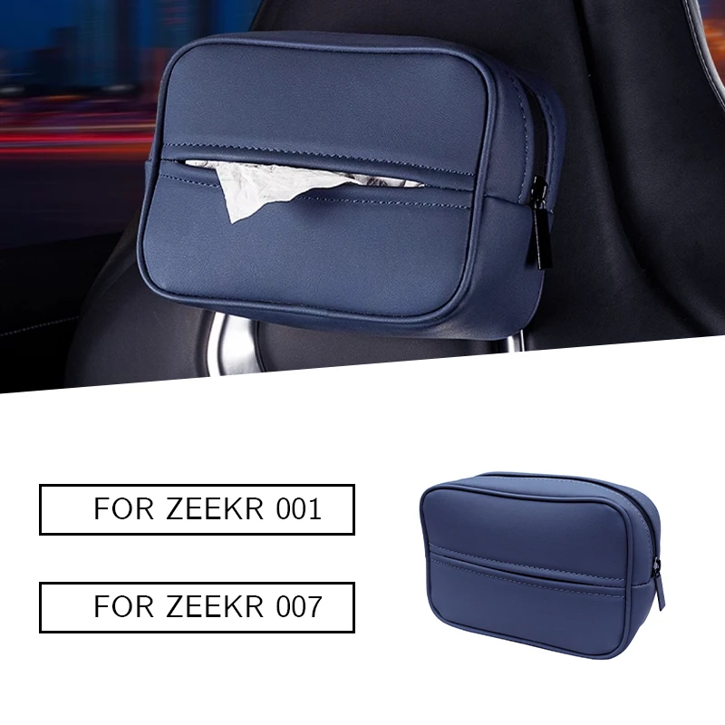 

Suitable for 24model year Zeekr001/007 special tissue bag suction box, seat hanging car hanging bag, PU leather material, buckle