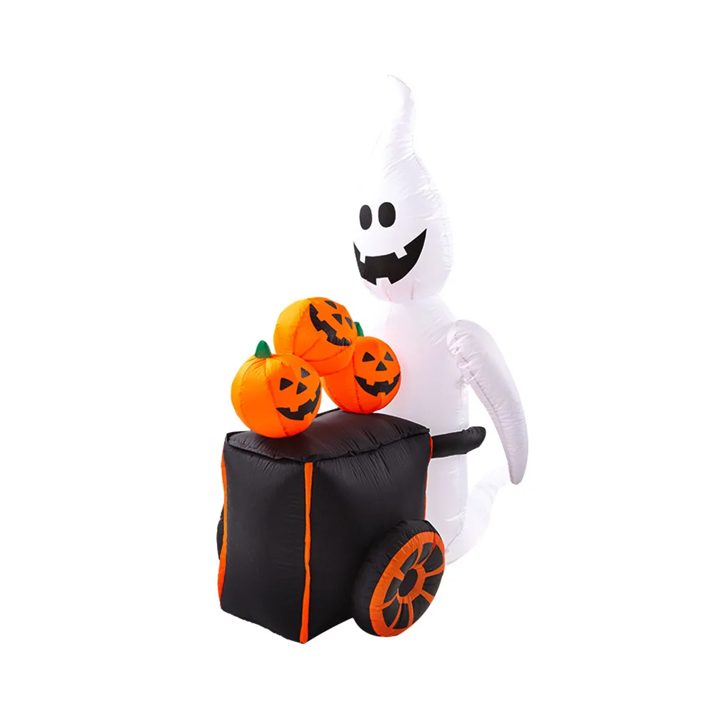 

Halloween Inflatable LED Glowing Pumpkin Ghost Cart Decoration DIY Props Haunted House Supplies Lantern Yard Art Decor Mould