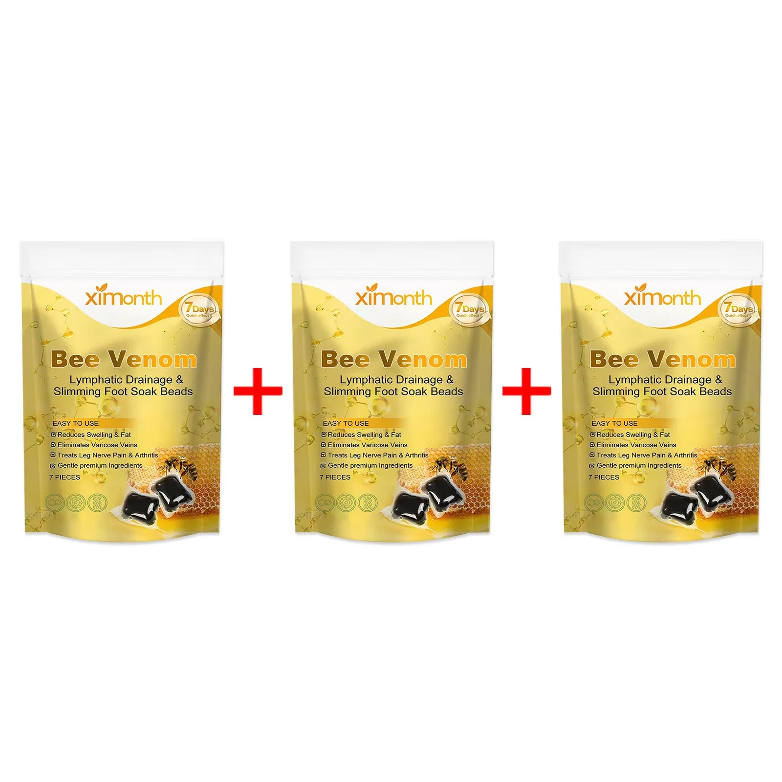 Bee Venom Foot Bath Beads Weight Loss Deeply Cleansing Improve Sleep Relieve Fatigue Remove Odor Feet Detox Soak Beads 7pcs