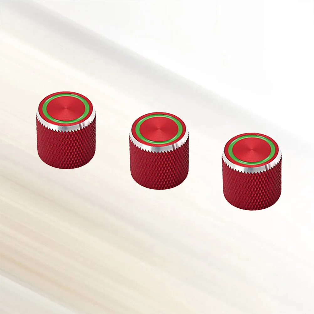 

3Pcs Guitar Control Knobs Professional Metal Volume Tone Speed Replacement for Electric Bass Guitar Green Ring