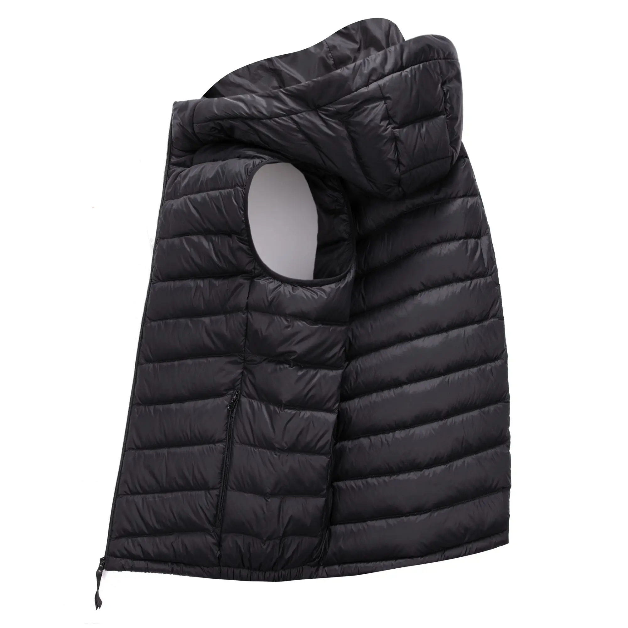 Men's Hooded Sleeveless Puffer Jackets 2023 New Arrivals Autumn Winter 90% White Duck Down Men Ultra Lightweight Coats