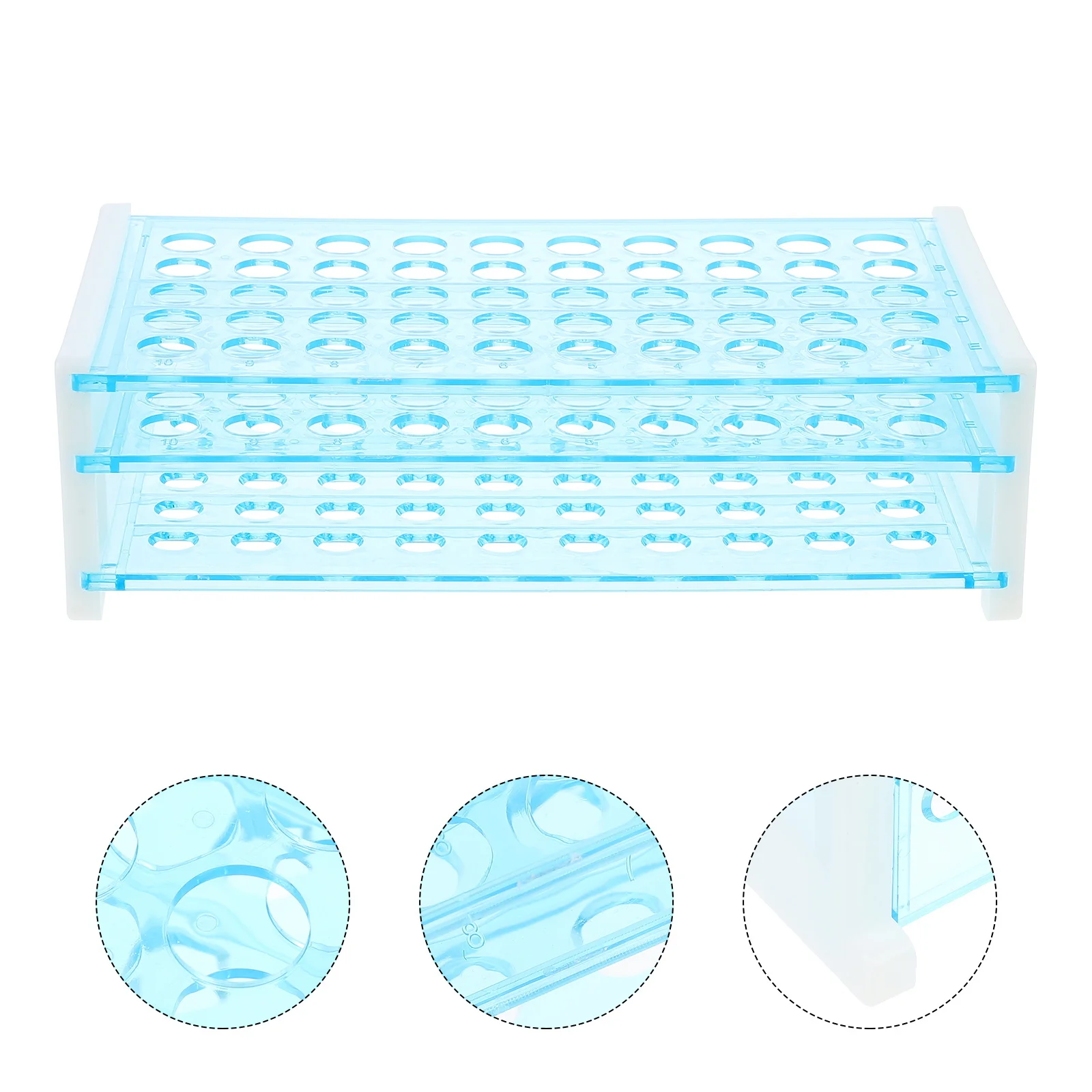 

Detachable Tube Rack Laboratory 50 Holes Plastic Test Tube Stand Holder Scientific Research Industrial College Use
