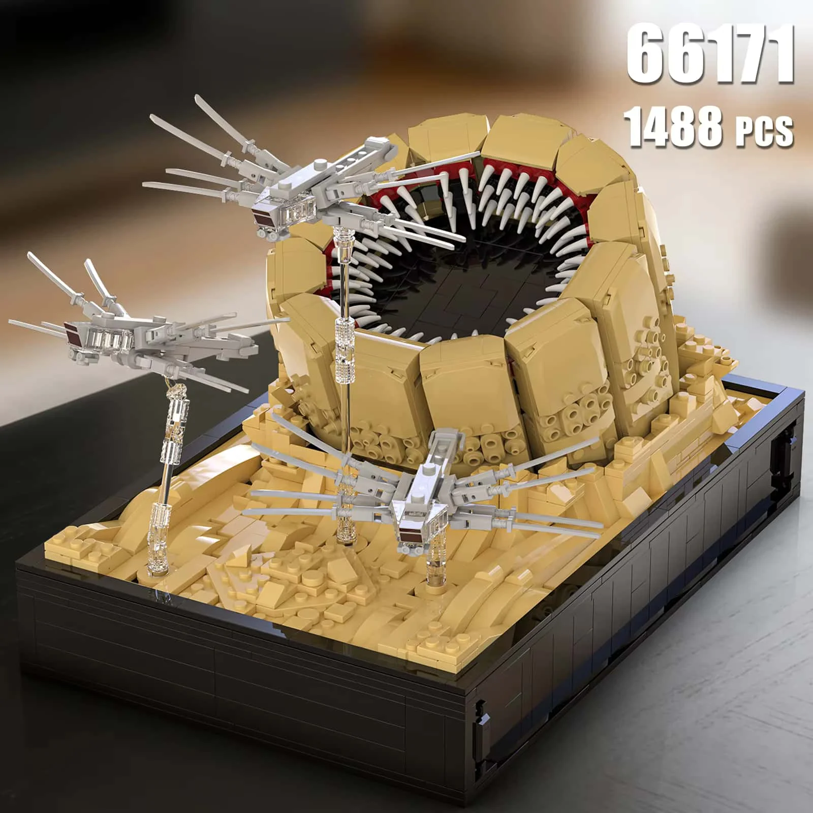 Devouring Anything Dune Ornithopter Sandworm Attack Scene Large Extraterrestrial Creature Desert Planet Bricks Educational Toy - view 2