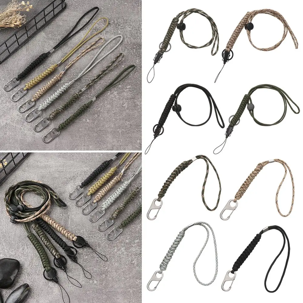 Outdoor High Strength Emergency Survival Backpack Paracord Keychain Key Ring Lanyard Rotatable Buckle Parachute Cord