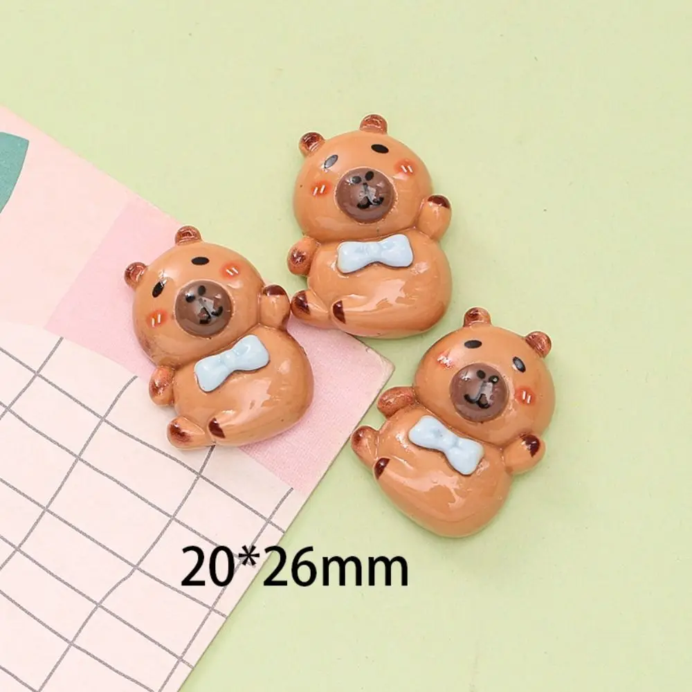 10 Uds. De accesorios de resina para álbum de recortes, parche para teléfono de capibara bonito de dibujos animados, encantador DIY hecho a mano