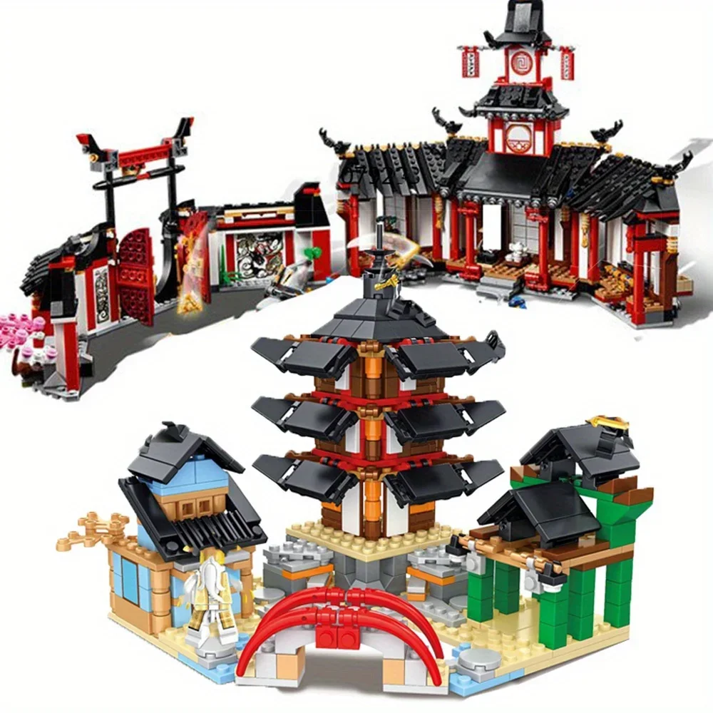 Temple of Airjitzu Training Hall Red House Monastery of Spinjitzu Model Building Blocks Toys kids toys