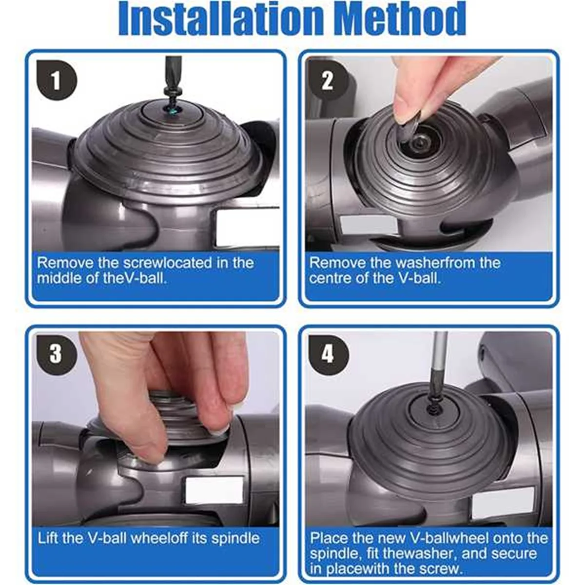 Tendance! Accessoires pour aspirateur Dyson V7 V10 V11 V15, adaptateur de connecteur de tête d'aspiration à entraînement Direct 100W + roue à bille en V