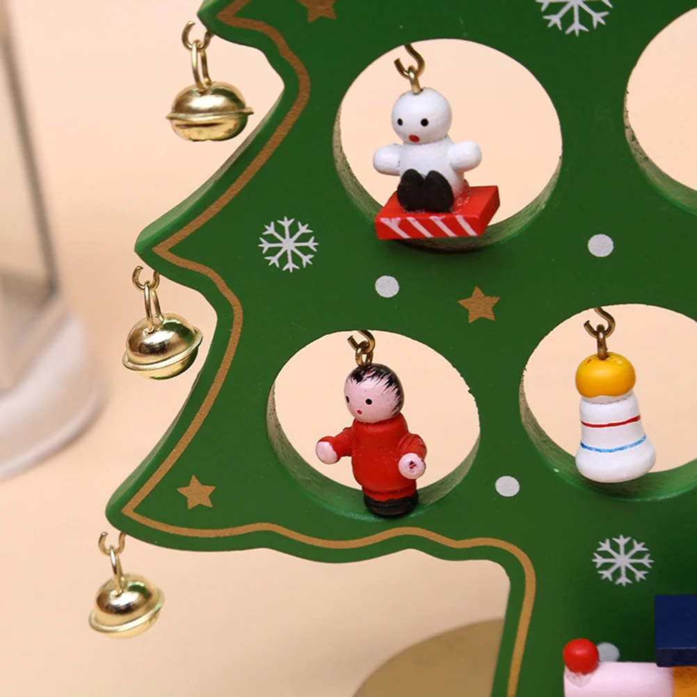 Eco Friendly Wooden Mini Christmas Tree Green Ornaments Home Party Kindergarten Decor Long Lasting Use