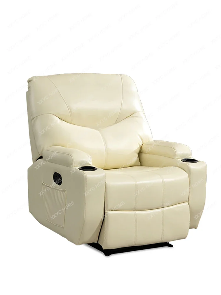 First Class Space Capsule Single Rocking Massage Chair Electric Multifunctional Lazy Sofa Living Room Leather Recliner