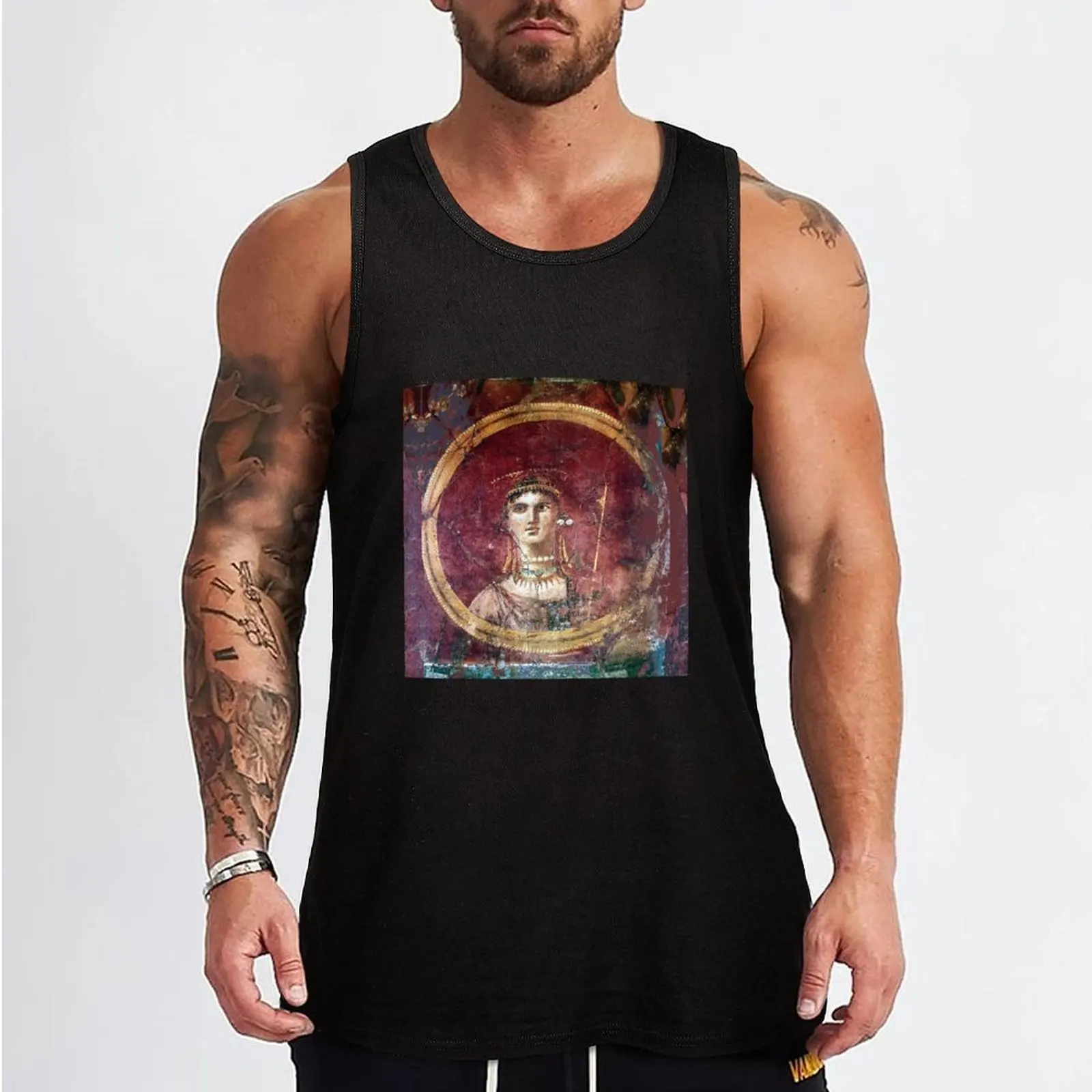 Roman Fresco : Portrait de Femme Tank Top best selling products Men's sports t-shirt bodybuilding for men men clothes