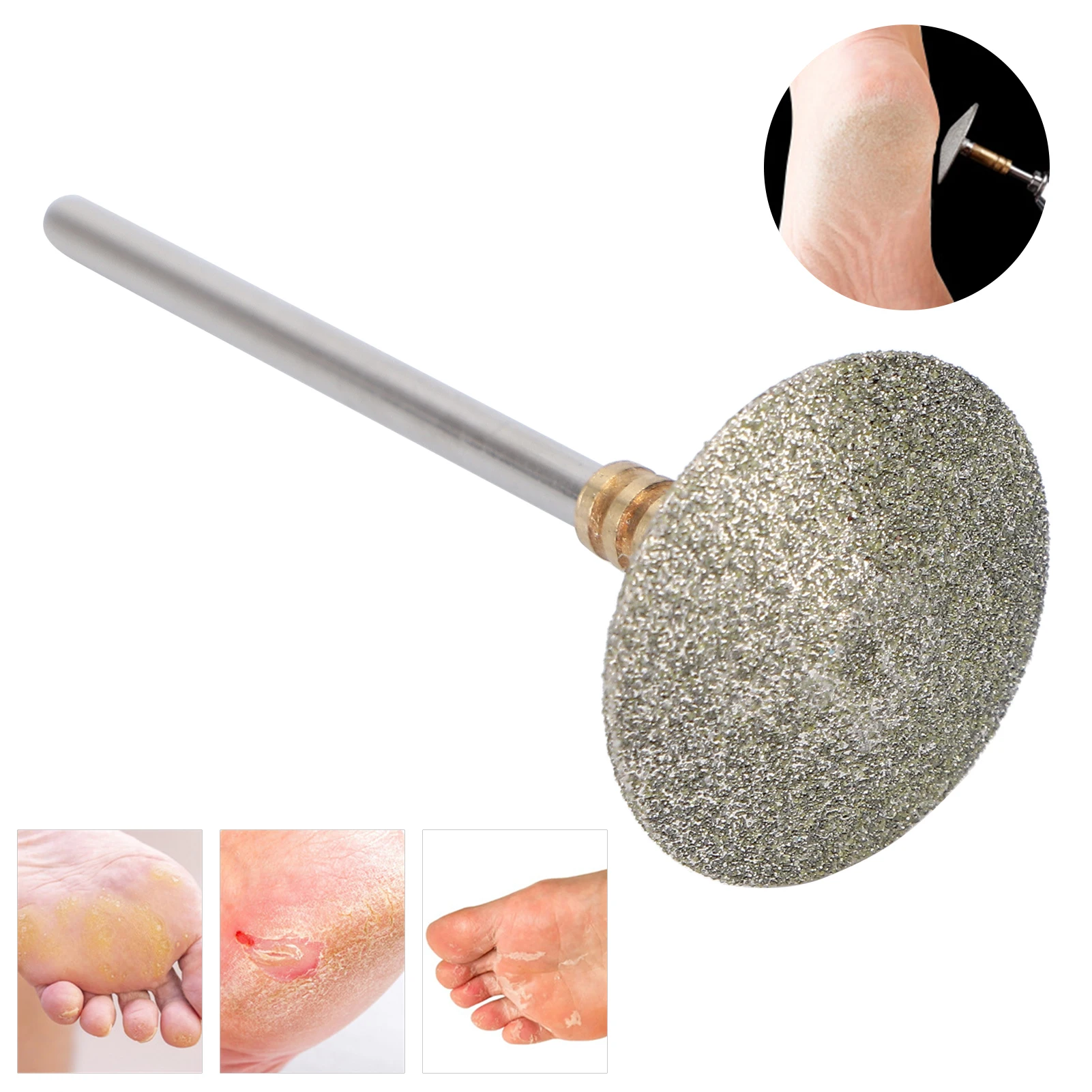 ZK40 Stainless Steel Pedicure Nail Drill Bit Dead Skin Removal Toe Nail Polishing Grinding Head