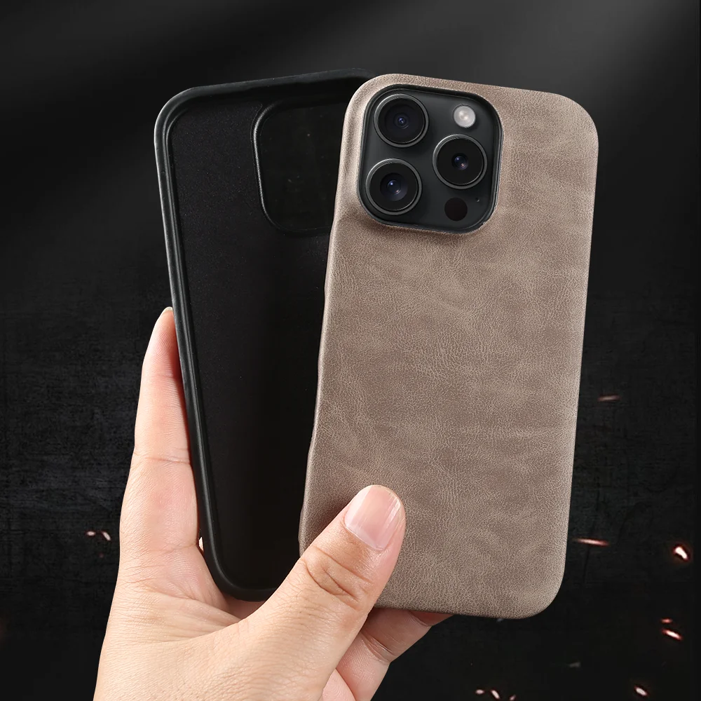 Wysokiej jakości skórzane etui do iPhone 16, 17, 18 Pro Max, 16e, 17e, 13 Mini, 14, 15 Pro Max, Air – tylna obudowa na telefon, 17Pro, 18Pro Max, Coque. — zdjęcie produktu 4