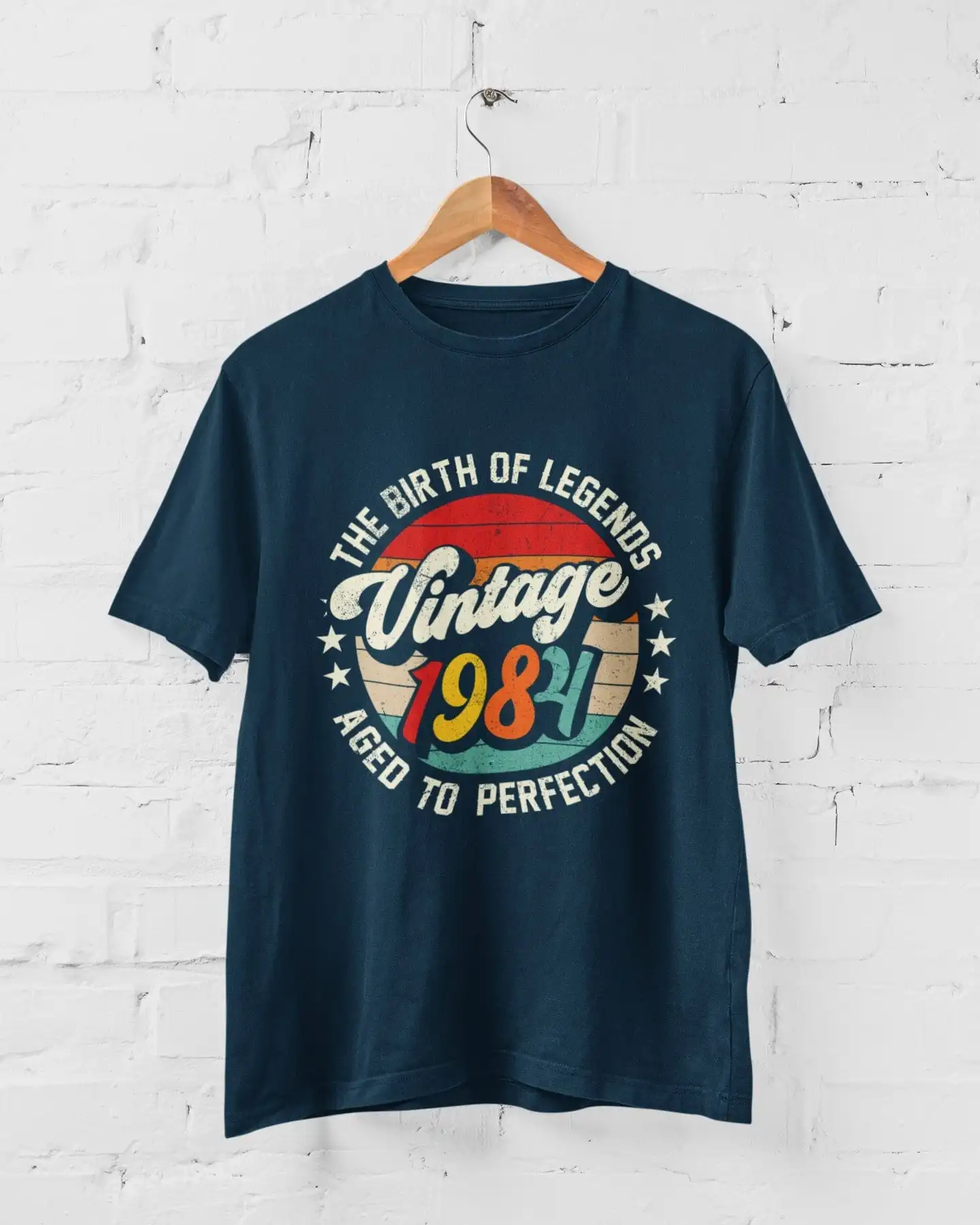 The Birth of Legends Vintage 1984 Aged To Perfection 40th Birthday T Shirt 2024 fortieth gift ideas BY52