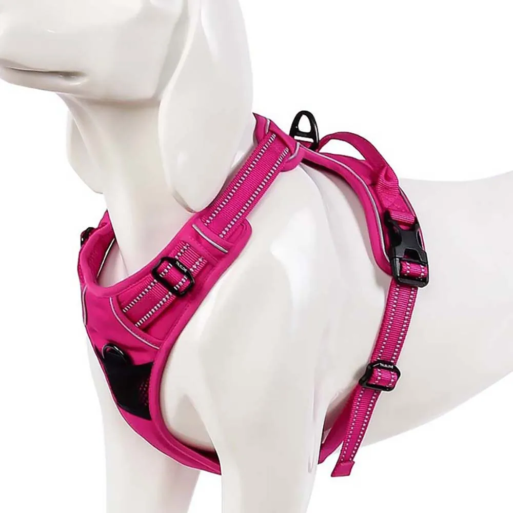 Truelove No Pull Padded Dog Harness 3M Reflective Nylon Pet Vest Harness for Dogs Adjustable Straps Handle Design Bulldog Pug