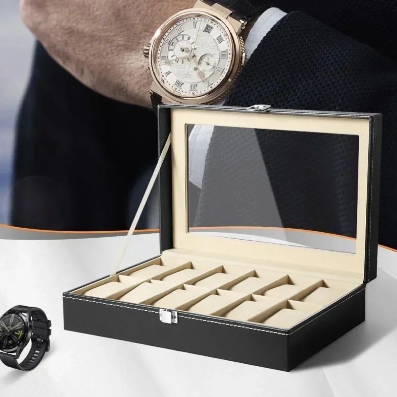 Portable PU Leather Watch Display Case 3 or 12 Slots for Storage Travel Gifts