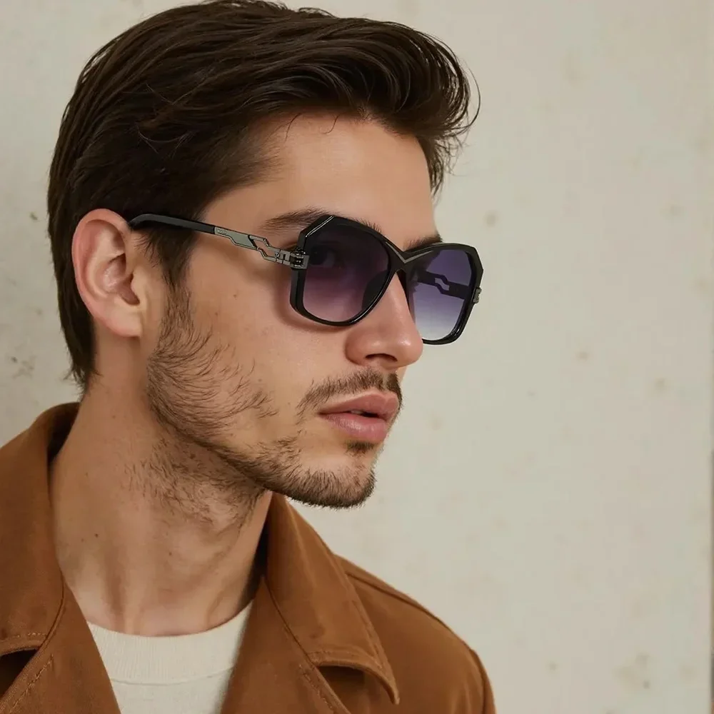 

2025 Vintage Luxury Sunglasses for Men Modern Metal PC Mixed Frame Trendy Versatile Single Product Glasses