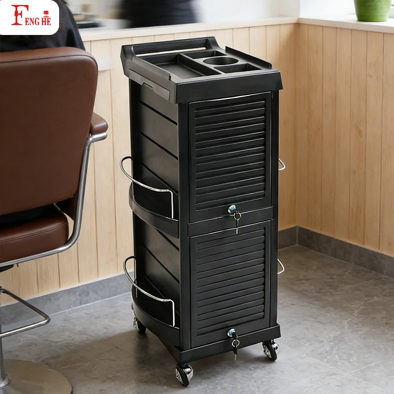

High Quality Hair Trolley Cart Salon Lock W-x036a Double Door Lockable Salon Cart Custom Logo Available Dropshipping Supported