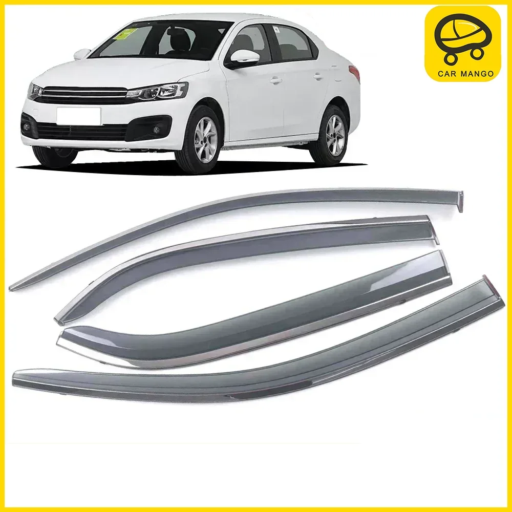 

Chrome Strips Rain Guards for Citroen C-Elysee 2013-2019 Window Visor Wind Deflectors Door Visor Vent Shades Ventvisor