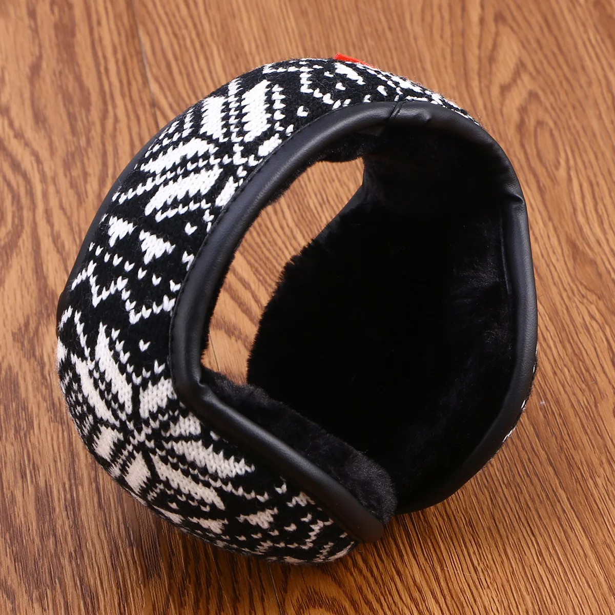 

Earflap Adults Earmuffs Cold Christmas Red Snowflake Yarn Protection Soft Plush Ear Warmer Windproof Unisex Knitted Comfortable