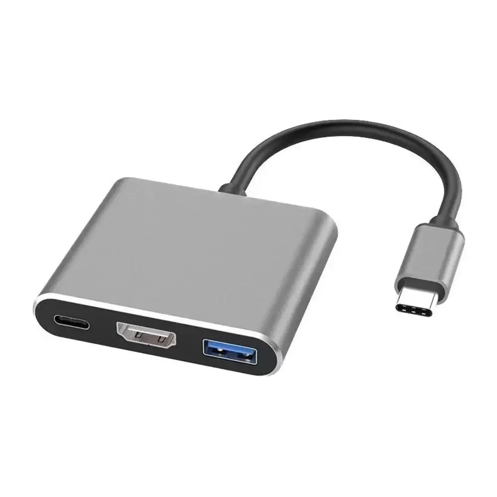 3 In 1 Usb-C Usb Hub Male To Female Hdmi-Compatible 4k Usb 3.1 Type-C To Usb 3.0 Charging Adapter For Macbook Air 12 Converter