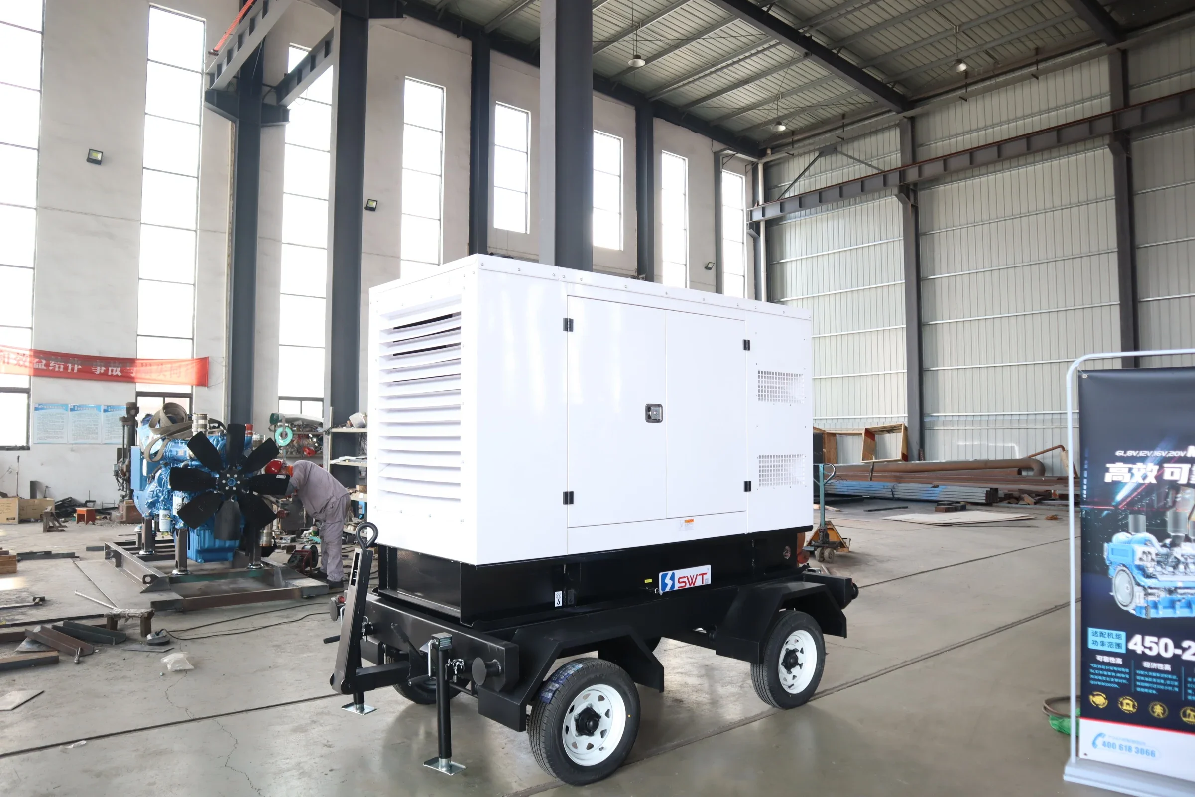 [Mobile Trailer] 1104D-E44T Engine 380v 220v 50kW 62kVA Mobile Type ISO approved Diesel Generator Set Power Station Towable