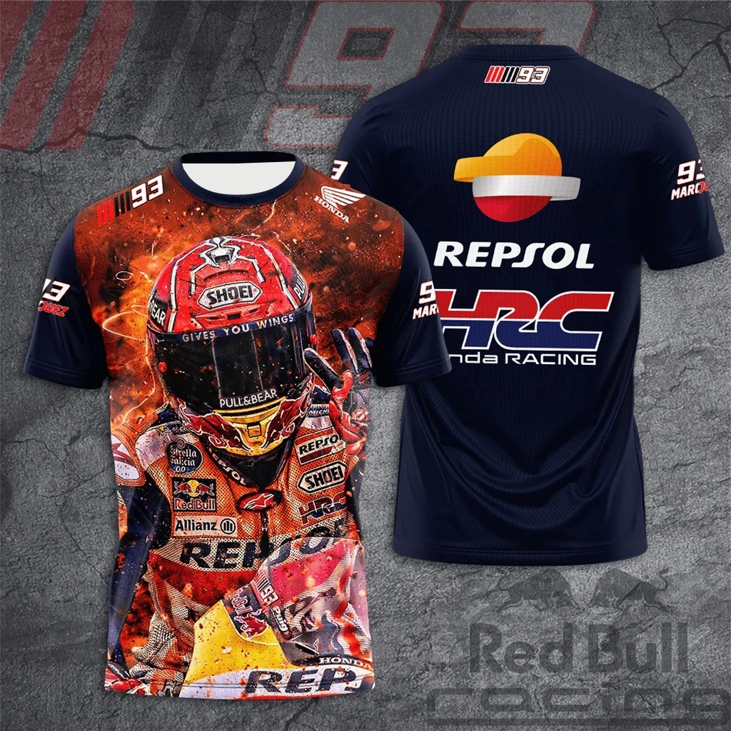 

Мужская быстросохнущая футболка Honda Racing с коротким рукавом, легкая дышащая мотоциклетная байкерская майка, спортивная одежда, идеально подходящая для улицы