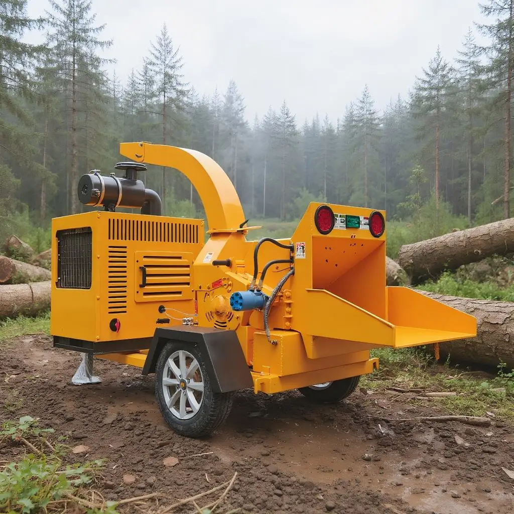 Hot Selling Leaf and Branch Shredder Trailer Mounted Wood Chipper Industrial Wood Chipper Garden Tree Branch Chipper Machine