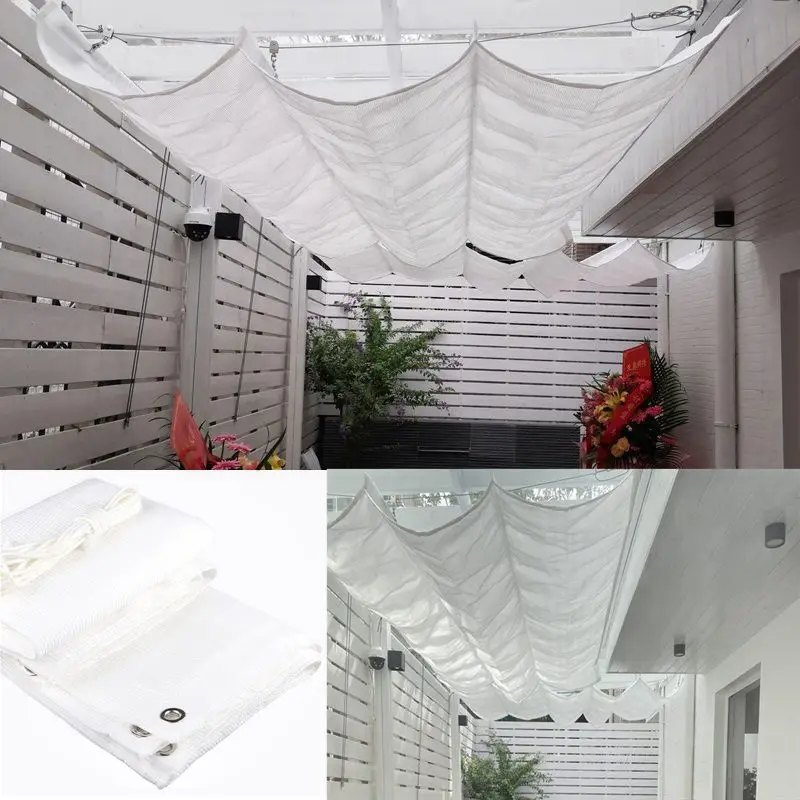 

White HDPE Excluding Accessories Telescopic Wave Sun Shade Sail Garden Shelter Terrace Awning Gazebo Pergola Sunshade Net