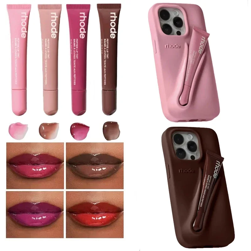 New Jelly Bean Vanilla Cinnamon Roll Rhode Lipstick Silicone Case For iPhone 16 15 14 13 12 11 Pro Max Plus Lip Gloss Holder